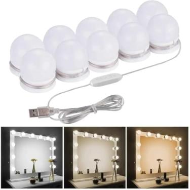 Imagem de Kit Luz Camarim 3 Cores 10 Lâmpadas Led Auto-colantes Brando Quente Morno e Fria
