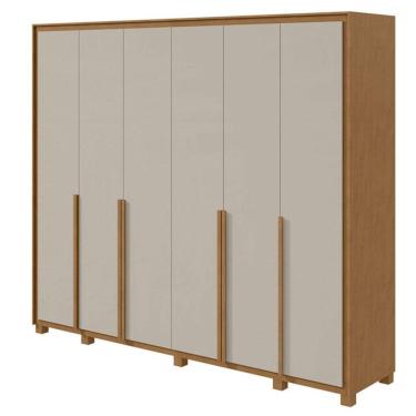 Imagem de Guarda Roupa Casal Imperatore 6 Portas Amêndoa Clean Off White com 2 Gavetas e Pés - Lopas