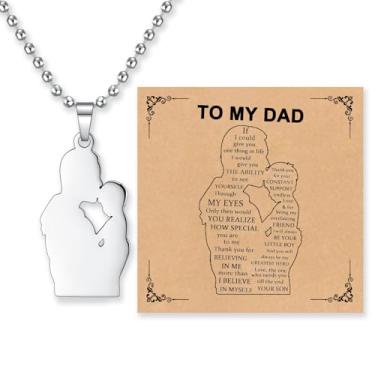 Imagem de YOTHIWAD Colar To My Mother/Father Presente de Dia dos Pais do Filho Filha Colar com Pingente de Aço Inoxidável Presente de Aniversário de Natal para Mãe/Pai, Aço inoxidável, Sem Pedra Preciosa