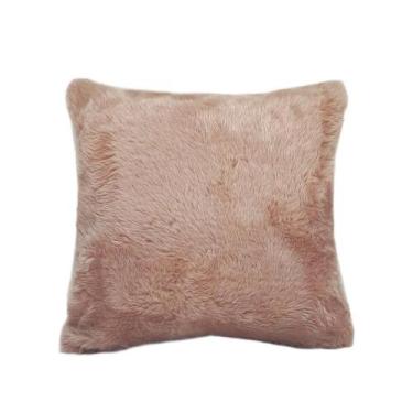 Imagem de Almofada De Pelo Pelúcia Pelo Curto Luxo Rose - Novadecora