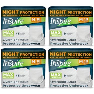 Imagem de Inspire Fraldas para adultos mulheres ou homens – Absorção máxima | Nossa roupa íntima mais absorvente e seca para incontinência para mulheres ou homens | Fraldas à prova de vazamento durante a noite
