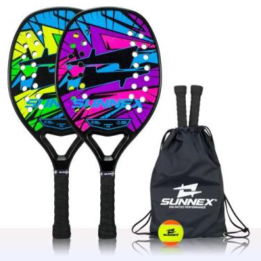 Imagem de Kit 2 Raquete Beach Tennis Sunnex Thunder Super Leve