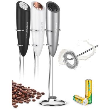Imagem de Mixer Espumador de Leite á Bateria, Aço Inoxidável, SIMPLETASTE 706 0001, Cinza