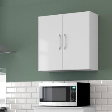 Imagem de Balcão Branco Armário Cozinha Lavanderia Organizador Com Pés Multiuso - Loja Inova BR