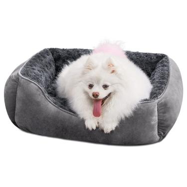 Imagem de Cama de cachorro JOEJOY retangular cinza para cães pequenos, médios e grandes