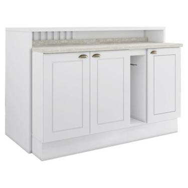 Imagem de Bancada E Balcao Gourmet 146 cm CE818 Americana Branco Calcare Henn, B