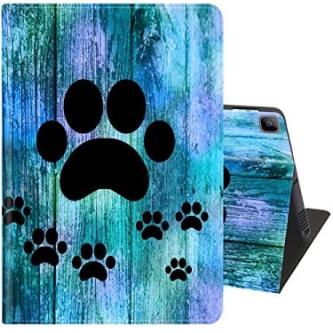 Imagem de Capa fina para Samsung Galaxy Tab A7 Lite 2021 com suporte ajustável com capa inteligente despertar/hibernar automática para Samsung Tab A7 Lite 22.1 cm (SM-T220/T225/T227) - Pata de cachorro de grão