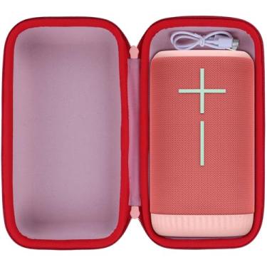 Imagem de Lebakort Estojo de armazenamento compatível com alto-falante portátil Ultimate Ears UE EVERBOOM (capa rosa + vermelha)