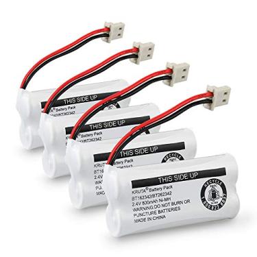 Imagem de Kruta BT162342 BT262342 Baterias de telefone sem fio compatíveis com BT183342 BT283342 BT166342 BT266342 VTech CS6114 CS6419 CS6719 at&T EL52300 CL80111 Telefone para aparelho (pacote com 2), Pack of 4