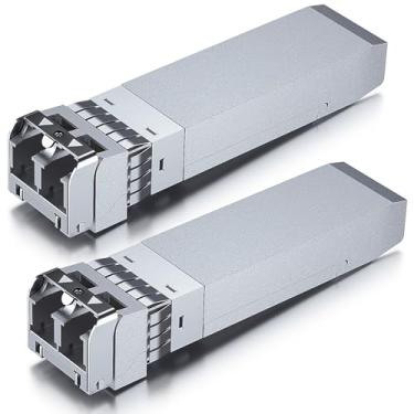 Imagem de 10Gtek Transceptor LC 10GBase-SR SFP+, módulo SFP multimodo 10G 850nm, até 300 metros, para Cisco SFP-10G-SR, Meraki MA-SFP-10GB-SR, Ubiquiti UniFi UF-MM-10G, Fortinet, TP-Link e mais, pacote com 2
