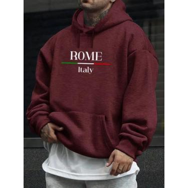 Imagem de Moletom Masculino Basico Estampa Roma Dia A Dia Academia - Qualidade M