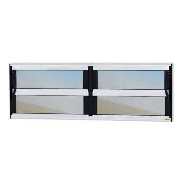 Imagem de Janela De Aluminio Basculante 2 Seções Elite Vidro Reflex 40cm X 120cm Brimak Mix Preto