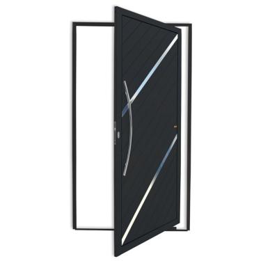 Imagem de Porta Pivotante Lambril Duna Com Puxador Super 210cm X 120cm Brimak Preto