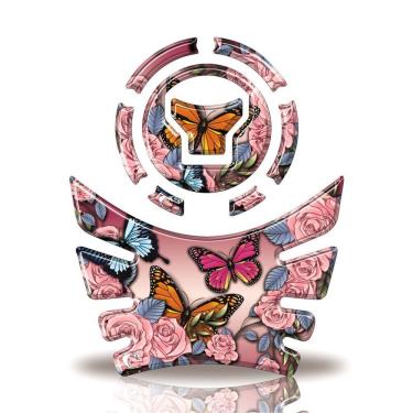 Imagem de Kit Protetor Tanque E Bocal Moto Honda Acima 2018 Borboleta Rosa Rosa