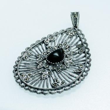 Imagem de Pingente Bali Mandala Com Pedra Prata 925 - ônix