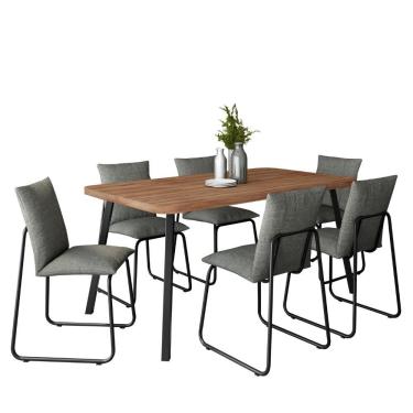 Imagem de Conjunto Sala De Jantar 6 Cadeiras Di Nettuno Carraro Nog Pre