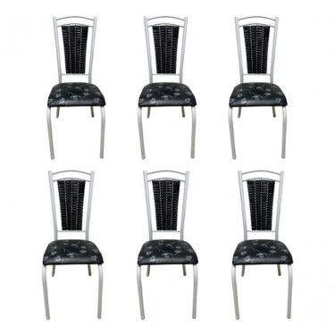 Imagem de Kit 6 Cadeiras Cozinha Aço Tubolar Confortável Jantar