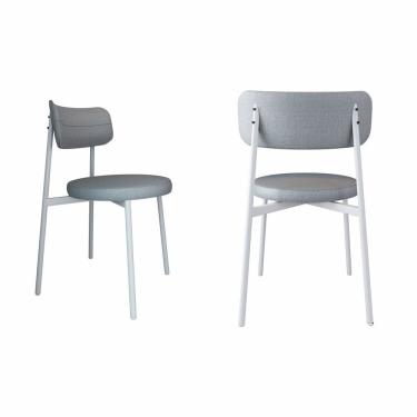 Imagem de Cadeira Kyta Fixa Com 4 Pés 50 X 44,7 X 83,8 Cm Com 2 Unidades Cinza-branco