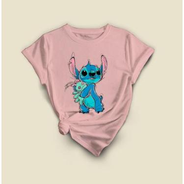 Imagem de Camiseta Stitch Desenho Casual  Tecido Leve E Estiloso - Lobo Sete, Ro