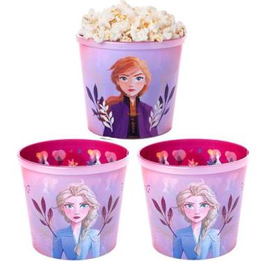 Imagem de 3 Vasilha para Pipoca Balde Infantil Disney Frozen 2 Litros - Plasútil