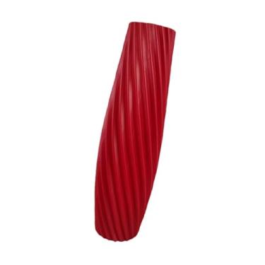 Imagem de IEUDNS Vaso de flores moderno, vaso inquebrável, pequeno arranjo de flores minimalista, recipiente floral para decoração de prateleira de quarto e armário, Vermelho