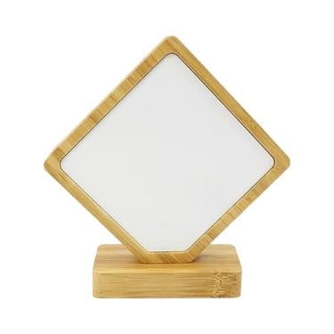 Imagem de IEUDNS Moldura de madeira para mesa, porta-retratos decorativo, criativo, para fotos, suporte para exibição, decoração de mesa para sala de estar, escritório, Losango