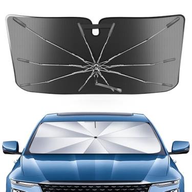 Imagem de Guarda-sol portátil para para-brisas personalizado adequado para Toyota Venza 2021-2024, 2 em 1 cristal de gelo durável guarda-chuva compacto sombra UPF50+ UV proteção contra isolamento térmico janela