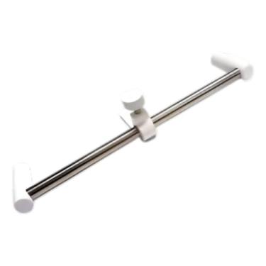 Imagem de Aparador De Vidro Para Sacada 45cm Aço Inox - Branco