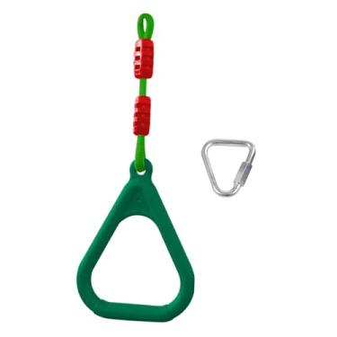 Imagem de menolana Argolas de ginástica para crianças, argolas de puxar, equipamento de treinamento de força sólida, trapézio, pista de obstáculos para casa, acessórios, Verde