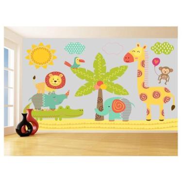 Imagem de Papel De Parede Infantil Zoo Safari Leão Baby 3,5M s333 - Você Decora