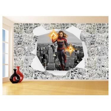 Imagem de Papel De Parede 3D Heróis Página Quadrinhos Hq 3,5M Nhma248 - Você Dec