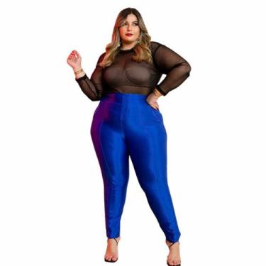 Imagem de Conjunto Plus Size Blusa Tule Calça Roupas Femininas 0061 - Bellucy Mo