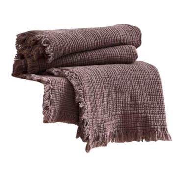 Imagem de JUSHZ Cobertores e mantas fofas femininas masculinas para cama adulto casal longo solteiro para sofá inverno algodão fio de 4 camadas multiuso lazer (roxo, 130 x 170 cm)