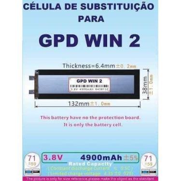 Imagem de Célula Nucleo Da Bateria Para Gpd Win 2 Nova 4900mah 3.8v - bgb