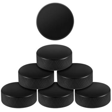 Imagem de RoundFunny 6 unidades de disco pequeno de hóquei de 3,5 x 1,5 cm, acessórios para jogos de mesa para adultos, equipamentos de entretenimento divertidos, presentes