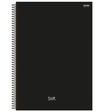 Imagem de Caderno Capa Dura 160 Folhas 10 Matérias Escolar Universitário Preto -
