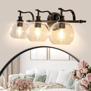 Imagem de ANDY STAR Luminária De Banheiro Preta Star, 3 Luzes Penteadeira, À Prova Ferrugem Sobre O Espelho, Arandelas Rústicas Parede Para Lavabo, Quarto