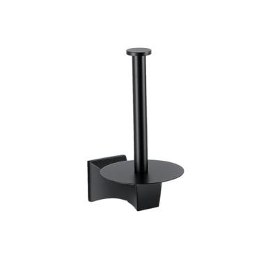 Imagem de Acessórios para banheiro preto fosco - Toalheiros simples/duplos com porta-papel e saboneteira | Suporte de parede com 4 peças, porta-papel