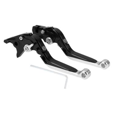 Imagem de A ABSOPRO Alavanca de embreagem de freio longo curto para Yamaha YZF R1 2002-2003 Alavanca de freio ajustável para guidão de motocicleta alavanca de liga de alumínio cabo preto extremidade prateada