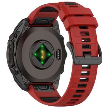 Imagem de HAOZHI 26mm Pulseira Compatível para Garmin Fenix 8 51mm,Fenix 7X 6X Pro 5X Puls 3,Epix Pro,Instinct 2X,Bracelete Correia para Tactix 7 DELTA,Enduro 3 2,Quaitx 3,Descent Mk3 Mk3i 51mm,Mk2,Mk2i (Vermelho Preto)