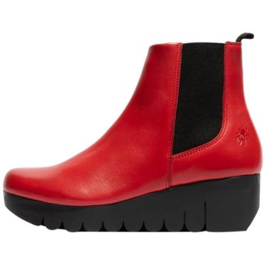 Imagem de FLY London Bota feminina moderna Vaze177fly, Vermelho, 36