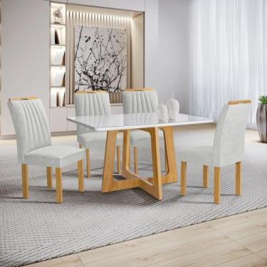 Imagem de Conjunto Mesa Arizona 120cm com 4 Cadeiras Arizona Tampo Smart Plus co
