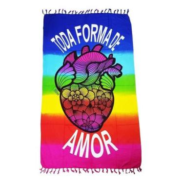 Imagem de Canga de Praia Arco Íris Toda Forma de Amor - Besakih
