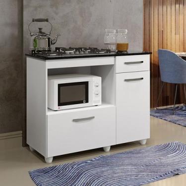Imagem de Balcão Cooktop Basculante 2 Portas 1 Gaveta Ideal Branco - KAIKI MÓVEI