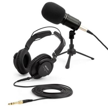 Imagem de Kit Podcast Microfone Zoom ZDM-1PMP c/ Fone, Cabo e Suporte