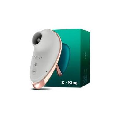 Imagem de Vibrador Sugador de Clitotis K-King, Kisstoy, ABS, Silicone, 9 Modos de Vibração e Sucção, Impermeável, Recarregável, 10,5 x 5 x 6,1cm, 115g