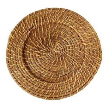 Imagem de SOUSPLAT RATTAN MUNDIART REDONDO 32X32X1,5CM MARROM CLARO kit com 4 un