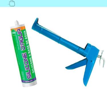 Imagem de Silicone Marrom 450G Selante Acrílico Base Dágua E Aplicador Cinza - S