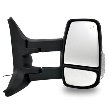 Imagem de Spieg Espelho de braço longo do lado do passageiro para Ford Transit 150 250 350 2020-2025 Cargo | Conjunto de espelho retrovisor do lado direito com ajuste de energia aquecido manual dobrável e