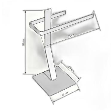 Imagem de Suporte Porta Rolo Papel Toalha Mesa Cozinha Luxo Preto - Big House Sh